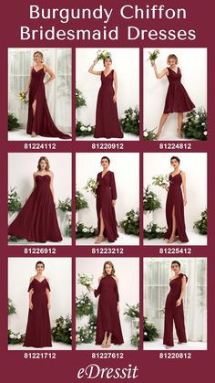 the bridesmaid dresses are all different colors and sizes, but they have one side split