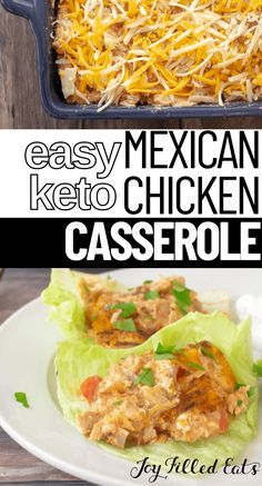 mexican chicken casserole with lettuce and cheese