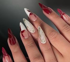 Xl Almond Nails, Y2k Designs, French Manicures, Nail Products, Unique Acrylic Nails, Nail Forms, Art Garden, Fire Nails