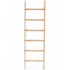 a wooden ladder on a white background