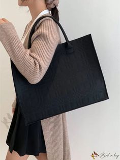 Bird in Bag - Fashion Design Tote Bag Shoulder Bag Handbag School Bag, Perfect for Outdoor, Travel and Back to School Use for Graduates, Handbag School, Design Tote Bag, Geometric Type, Minimalist Pattern, Style Minimalist, Bird In Bag, School Bag, Bag Shoulder, Outdoor Travel