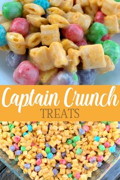 the captain crunch treats are ready to be eaten on the plate and served in bowls