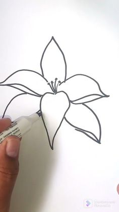 someone is drawing a flower with a marker