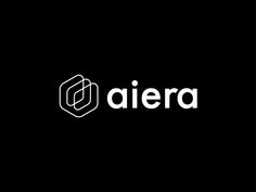 a black and white logo with the word aiera written in bold, rounded letters