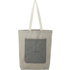 Recycled Cotton Tote with Pocket Casual Bags In Recycled Polyester For Everyday Use, Casual Recycled Polyester Bag For On-the-go, Casual Bags Made Of Recycled Polyester, Casual Recyclable Bags In Recycled Polyester, Casual Recycled Polyester Bags, Casual Bags Made Of Recycled Polyester For Daily Use, Casual Bags For Daily Use In Recycled Polyester, Casual Bag Made Of Recycled Polyester For Daily Use, Casual Bag Made From Recycled Polyester For Daily Use