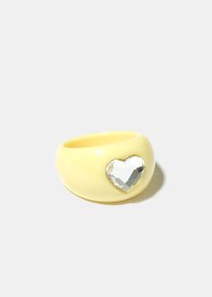 Gemstone heart shape ring Dainty pastel color rings Trendy Heart-shaped Promise Rings, Trendy Heart-shaped Anniversary Rings, Trendy Heart-shaped Wedding Rings, Pastel Rings, Cutesy Fashion, Heart Shape Ring, Pastel Heart, Color Rings, Yellow Pastel