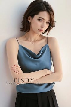 Fisdy - Sheer Satin Spaghetti Strap Cami Tank Top for Women, Ideal for Stylish Layering Tank Top For Women, Acrylic Fiber, Top For Women, Color Fabric, Girls Fashion Clothes, Tank Top Cami, Cami Tanks, Fabric Color, Spaghetti Strap