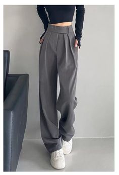 Find Women Wide Leg Classic Suit Pants Casual Pants Trousers Female High Wasit Pants on eBay in the category Clothing, Shoes & Accessories>Women>Women's Clothing>Pants. Black Trousers Casual, 00s Mode, Office Elegant, Leg Women, Elegant Pant, Classic Pants, Elegante Casual, Classic Suit, Mode Kpop