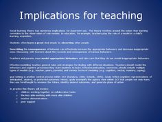 a blue background with text that says, implicationss for teaching