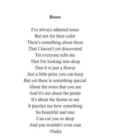 the poem roses is written in black and white