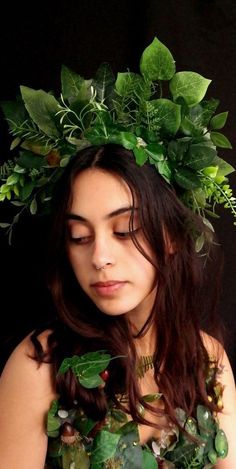 Goddess Costume Diy, Fairy Crowns Diy, Woodland Fairy Crown, Dryad Costume, Goddess Headdress, Mother Earth Goddess