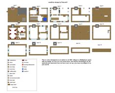 the floor plan for a house in minecraft, with several different rooms and bathrooms