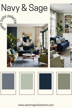 navy and sage living room color scheme