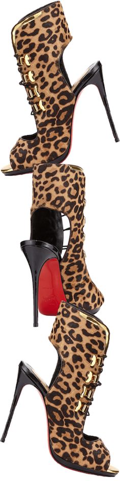 Christian Louboutin Troubida Calf-Hair Red Sole Pump | House of Beccaria# Christian Louboutin Boots, Pump House, Shoe Boot, Boutique Chic, Hair Red, Animal Print Fashion, Trending Boots, Fabulous Fall