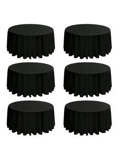 six black tablecloths on top of each other