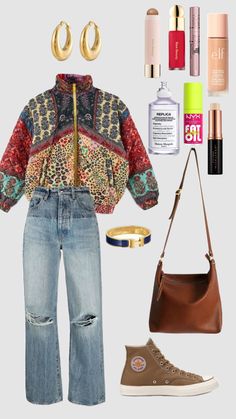 Fall outfit #beauty #outfitinspo #quiltedjacket #fall #falloutfit #winter #winteroutfit #makeup Best Fall Outfits, Mode Hippie, Wardrobe Outfits, Trendy Fall Outfits, Trendy Fall, Fall Outfit, Colorful Fashion