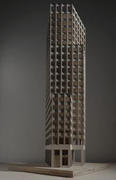 an architectural model of a tall building