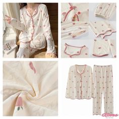 Qteee – Cotton Home Pajama Set with Elegant Floral Print – Qteee! Cute Spring Sets For Home, Comfortable White Home Wear Set, White Casual Sleepwear Set, Casual White Sleepwear Set, Cute White Sets For Home, Cute Cream Loungewear Sets, Casual Cream Sleepwear For Bedtime, Casual Cream Sleepwear For Home, Casual Cream Pajama Party Sets