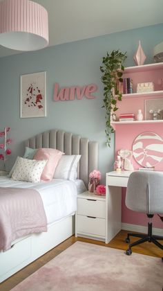 Discover 40 inspiring ideas for teenage girl bedrooms that combine light tones, modern designs, and luxurious decor. From serene color schemes to chic furniture, these concepts are perfect for crafting a timeless and personalized retreat. Create a space she’ll cherish and feel proud to call her own. Bedrooms Ideas For Teenage Girl, Bedroom Ideas For 7 Year Girl, Girls Bedroom Ideas Paint, Bedroom Ideas For 10 Yr Girl, Girls Room Color Scheme, Teen Girl Bedroom Colors, Pink Teenage Girl Bedroom, Girls Bedroom Ideas Age 8-10, Room Ideas For Girls Teenagers