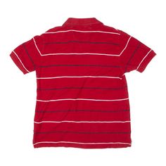 Item is in good used condition. >Size: S >Armpit To Armpit: 20" >Armpit To Cuff: 4" >Collar To Hem: 26" Striped Short, Striped Shorts, Polo Shirt, Cuff, Collar, Red