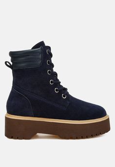 parula high ankle suede boots#color_navy Trendy Suede Boots For Workwear, Winter Suede Moto Boots With Lug Sole, High Ankle Suede Lace-up Boots, Suede Ankle Boots With Padded Ankle, Suede High-top Boots For Work, High-top Suede Boots For Work, High-top Suede Workwear Boots, High-top Lace-up Boots With Suede Lining For Fall, Winter Workwear Suede Lace-up Boots