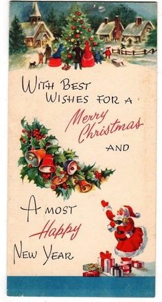 an old fashioned christmas card with santa claus