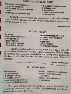 a recipe for broccoli - cheese soup with instructions