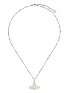 Vivienne Westwood Mini Bas Relief, Vivian Westwood, Anchor Chain, Pendant Necklace Silver, Bas Relief, Five Points, White Necklace, Crystal Embellishment, Chain Link Necklace