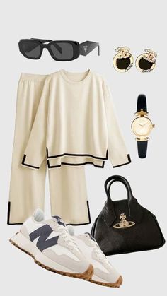 Trendy New Balance Sneakers, Cool Outfit Ideas, Cool Outfit, Comfy Outfit, Statement Accessories, Balance Sneakers, Chanel Earrings, Fashion Diy, New Balance Sneakers