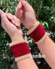 Velvet Bangles, Bridal Chooda, Cz Bangles, Bangles Bridal, Bridal Jewellery Inspiration, Bridal Chura, Colorful Bangles, Falafels, Indian Bridal Jewelry Sets