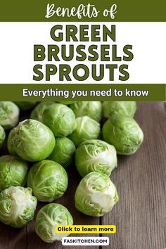 A close-up image of fresh green Brussels sprouts on a wooden cutting board, showcasing their vibrant green color and texture, highlighting their health benefits. Brussels Sprouts With Bacon, Vegetable Benefits, Shredded Brussel Sprouts, Garden Vegetables, Sprouts With Bacon, Slaw Recipes, Brussels Sprouts Recipe, Garden Veggies, Cabbages