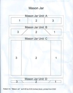 the diagram for mason jar and mason jar unit is shown in black on white paper