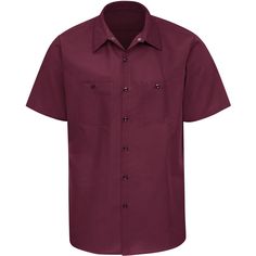 The perfect work shirt does exist. Our industrial work shirt comes in a solid color with a straight-forward button-down front that keep things looking neat and streamlined. Made from a pre-cured, pressed fabric treated with a Touchtex finish, this shirt is wrinkle-resistant, wickable, and retains color even after several washes. Work and feel like a true professional in our work shirt. Solid Shirt With Snap Buttons For Work, Work Shirt With Snap Buttons, Solid Color Workwear Shirt With Snap Buttons, Solid Work Shirt With Snap Buttons, Solid Color Dress Shirt With Pockets For Work, Solid Dress Shirt With Pockets For Work, Red Kap, Straight Forward, Work Shirt