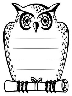 an owl sitting on top of a piece of paper