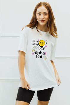 Our original sorority tees are designed and printed in Chicago, IL by our female led team. We are an officially greek licensed brand. Cotton blend Unisex sizing Made to order Alpha Phi Shirts, Alpha Omega Epsilon, Phi Sigma Pi, Kappa Delta Chi, Rush Shirts, Sorority Tees, Delta Chi, Theta Phi Alpha, Bid Day Shirts