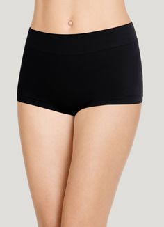 Beautifully soft and airy with an extra wide waistband that never digs, the Jockey® Seamfree Comfort Waist Boyshort smooths the way to all-day comfort. | Jockey® Seamfree Comfort Waist Boyshort in Black Black Seamless Short Length Boxer Briefs, Black Bottoms With Comfort Stretch And Soft Touch, Micro-elastic Short Length Black Boxer Briefs, Micro-elastic Short Black Boxer Briefs, Supportive Versatile Bottoms, Supportive Seamless Shorts, Seamless 4-way Stretch Short Bottoms, Supportive Bottoms With Built-in Shorts Solid Color, Seamless 4-way Stretch Mid-thigh Shorts