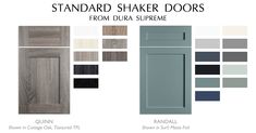 the standard shaker doors from dura supreme are available in various colors and finishes