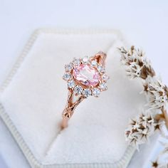 clio-https://clio.giliarto.com/ring/1/867 Pink Sapphire Ring Rose Gold, Sapphire Ring Rose Gold, Oval Halo Ring, Pink Engagement Ring, Pink Sapphire Ring Engagement, Diamond Anniversary Bands, Pink Sapphire Ring, Ruby Engagement Ring, 14k Rose Gold Ring