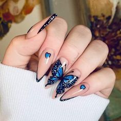 Butterfly Nail Designs, Kutek Disney, Blush Nails, Nail Art Designs Diy, Nail Art Designs Videos, Butterfly Nail, Cute Nail Art, Chic Nails, Summer Nail