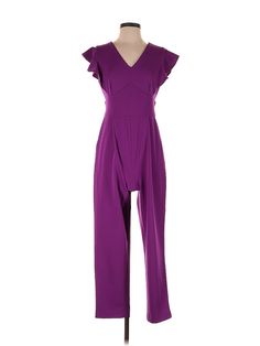 DKNY Jumpsuit Size: 2 Dresses - used. 6% Spandex, 94% Polyester, Solid | DKNY Jumpsuit: Purple Solid Jumpsuits - Size 2 Stretch Jumpsuits And Rompers For Formal Occasions, Formal Stretch Solid Color Jumpsuits And Rompers, Purple Fitted Jumpsuits And Rompers For Formal Occasions, Fitted Purple Jumpsuits And Rompers For Formal Occasions, Fitted Purple Jumpsuit For Formal Occasions, Purple Fitted Jumpsuits And Rompers For Work, Fitted Purple Jumpsuits And Rompers Overall, Purple Jumpsuit, Solid Jumpsuit