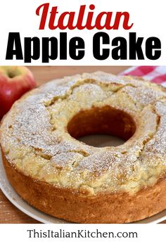 Italian Apple Cake is a traditional Italian Dessert made with fresh apples, olive oil, and lemon. Delicious and moist Italian apple cake can be eaten as Ciambella for breakfast or an Italian dessert. #italianapplecake #applecake Apple Pound Cake Recipes Moist, Apple Layer Cake, Lemon Delicious, Ricotta Cake Recipes, Moist Apple Cake, Italian Desserts Traditional, Cake Classic, Italian Cream