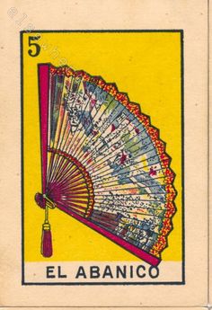 a postage stamp with an image of a hand fan on it's front side