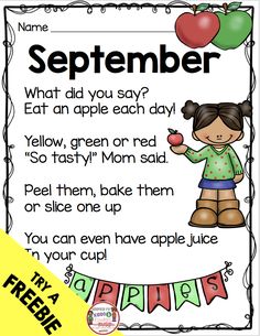 an apple themed poster with the words,'what did you say? for each day?