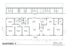 the floor plan for a three bedroom house with two garages and one living area