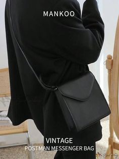 Bird in Bag - Timeless Street Style Messenger Bag Shoulder Bag Waterproof Pu Leather Solid Color Simple Design High Capacity Classic Black Portable Shoulder Bag, Everyday Portable Faux Leather Shoulder Bag, Classic Portable Shoulder Bag For Everyday Use, University Bag, Adjustable Bag, Bird In Bag, Square Bag, Bag Shoulder, Sling Bag