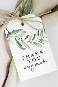 a thank you veggie gift tag tied with twine