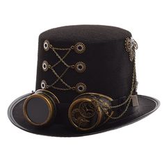 PRICES MAY VARY. Our steampunk hats are made of thick felt,light weight to wear GRACEART handmade steampunk hats for unisex adults Two size option: circumferences 58cm / 61cm The goggle with adjustable strap is removable and can be worn alone Industrial Age Steampunk GEARS, Punk costume headwear Halloween cosplay accessories, victorian accessory Our awesome unisex steampunk hats are the perfect addition to your steampunk costume, Masquerade Costume Party,Mardi Gras Carnival Parade 1) Size: Head Steampunk Halloween Costumes, Steampunk Hats, Top Hats For Women, Punk Costume, Steampunk Top, Victorian Accessories, Goggles For Men, Steampunk Top Hat, Steampunk Halloween