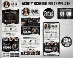 a set of hair salon flyer templates