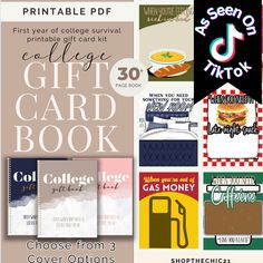 the college gift card book is available for purchase from printable pdf and other stores