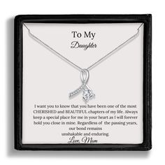 to my daughter necklace with message